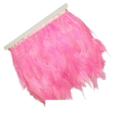 5/10 Meter 10-15 cm 4-6 Zoll Huhn Hahn Schwanz Federn Trims Streifen for Hochzeit Party Kleidung Feder Trim für Bastelarbeiten Hochzeit Party Dekoration(Pink,10m) von ZYFHYU