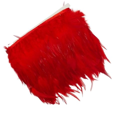 5/10 Meter 10-15 cm 4-6 Zoll Huhn Hahn Schwanz Federn Trims Streifen for Hochzeit Party Kleidung Feder Trim für Bastelarbeiten Hochzeit Party Dekoration(Red,10m) von ZYFHYU