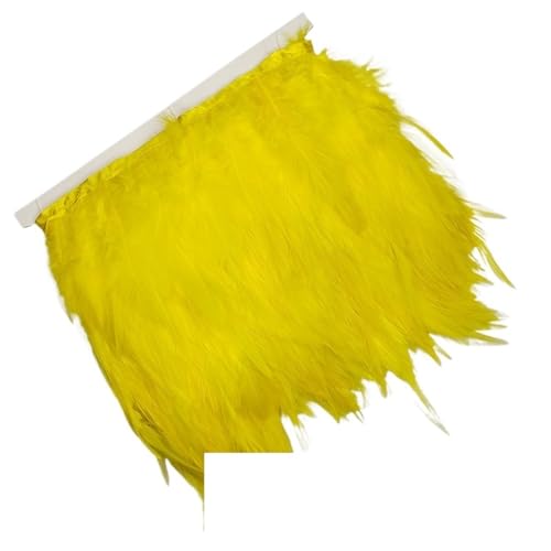 5/10 Meter 10-15 cm 4-6 Zoll Huhn Hahn Schwanz Federn Trims Streifen for Hochzeit Party Kleidung Feder Trim für Bastelarbeiten Hochzeit Party Dekoration(Yellow,5m) von ZYFHYU