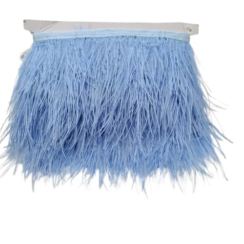5/10 Yards Straußenfederband, Länge 8–10 cm, Federbesatz, Fransen, DIY-Kostüme, Nähen, Kleidungszubehör für Bastelarbeiten Hochzeit Party Dekoration(C17,10 Yards) von ZYFHYU