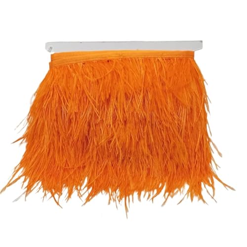 5/10 Yards Straußenfederband, Länge 8–10 cm, Federbesatz, Fransen, DIY-Kostüme, Nähen, Kleidungszubehör für Bastelarbeiten Hochzeit Party Dekoration(C25,5 Yards) von ZYFHYU