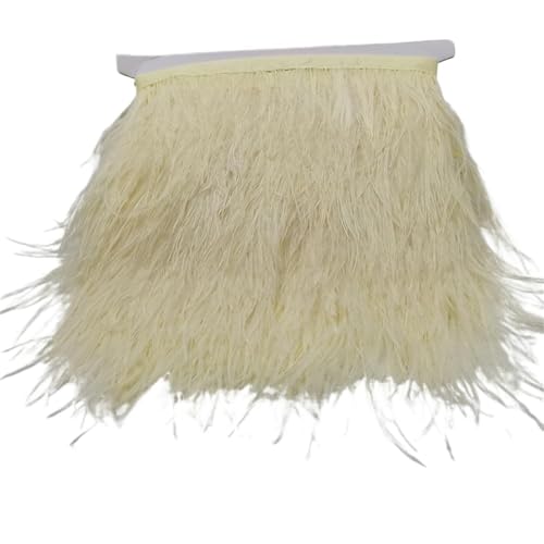 5/10 Yards Straußenfederband, Länge 8–10 cm, Federbesatz, Fransen, DIY-Kostüme, Nähen, Kleidungszubehör für Bastelarbeiten Hochzeit Party Dekoration(C3,5 Yards) von ZYFHYU