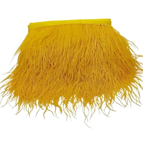 5/10 Yards Straußenfederband, Länge 8–10 cm, Federbesatz, Fransen, DIY-Kostüme, Nähen, Kleidungszubehör für Bastelarbeiten Hochzeit Party Dekoration(C31,5 Yards) von ZYFHYU
