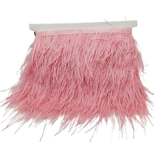 5/10 Yards Straußenfederband, Länge 8–10 cm, Federbesatz, Fransen, DIY-Kostüme, Nähen, Kleidungszubehör für Bastelarbeiten Hochzeit Party Dekoration(C54,10 Yards) von ZYFHYU