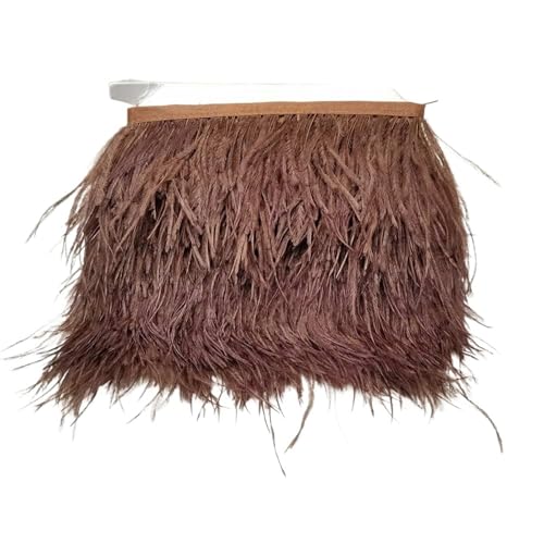 5/10 Yards Straußenfederband, Länge 8–10 cm, Federbesatz, Fransen, DIY-Kostüme, Nähen, Kleidungszubehör für Bastelarbeiten Hochzeit Party Dekoration(C55,5 Yards) von ZYFHYU