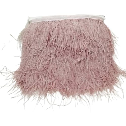 5/10 Yards Straußenfederband, Länge 8–10 cm, Federbesatz, Fransen, DIY-Kostüme, Nähen, Kleidungszubehör für Bastelarbeiten Hochzeit Party Dekoration(C61,10 Yards) von ZYFHYU