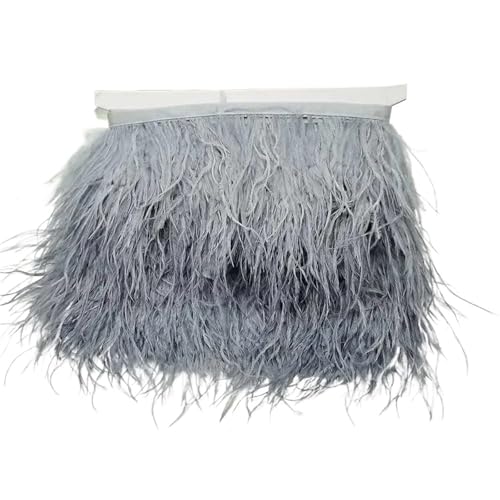 5/10 Yards Straußenfederband, Länge 8–10 cm, Federbesatz, Fransen, DIY-Kostüme, Nähen, Kleidungszubehör für Bastelarbeiten Hochzeit Party Dekoration(C81,5 Yards) von ZYFHYU