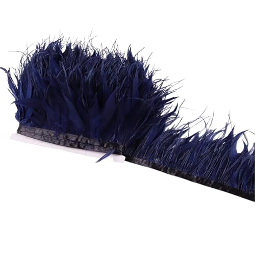 50 cm Feder Straußenfedern Band Mix Federn Trim Fransen Kleidung Nähen Dekoration für Bastelarbeiten Hochzeit Party Dekoration(Blue) von ZYFHYU