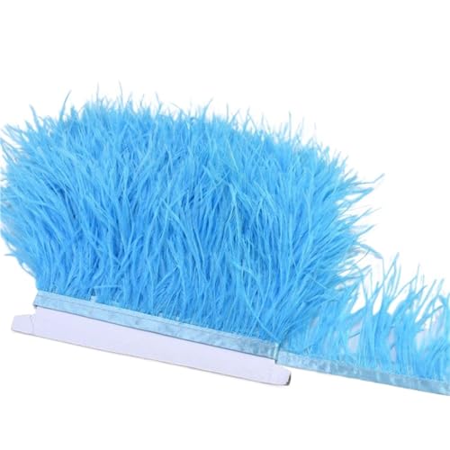 8-10 cm Federn Straußenfedern Trim Hochzeit Handwerk DIY Federband Nähen Party Handgefertigter Kopfschmuck for Karneval für Bastelarbeiten Hochzeit Party Dekoration(Blue) von ZYFHYU