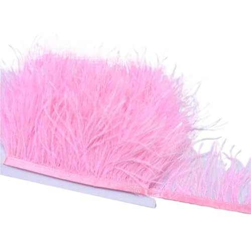 8-10 cm Federn Straußenfedern Trim Hochzeit Handwerk DIY Federband Nähen Party Handgefertigter Kopfschmuck for Karneval für Bastelarbeiten Hochzeit Party Dekoration(Pink) von ZYFHYU