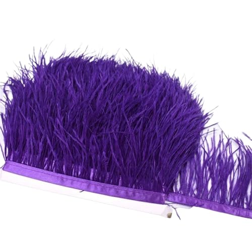 8-10 cm Federn Straußenfedern Trim Hochzeit Handwerk DIY Federband Nähen Party Handgefertigter Kopfschmuck for Karneval für Bastelarbeiten Hochzeit Party Dekoration(Purple) von ZYFHYU