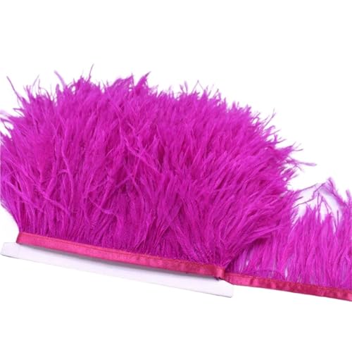 8-10 cm Federn Straußenfedern Trim Hochzeit Handwerk DIY Federband Nähen Party Handgefertigter Kopfschmuck for Karneval für Bastelarbeiten Hochzeit Party Dekoration(Rose Red) von ZYFHYU