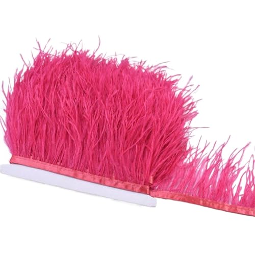 8-10 cm Federn Straußenfedern Trim Hochzeit Handwerk DIY Federband Nähen Party Handgefertigter Kopfschmuck for Karneval für Bastelarbeiten Hochzeit Party Dekoration(Watermelon red) von ZYFHYU