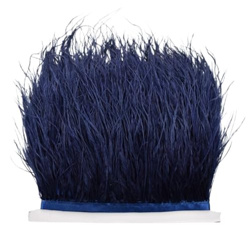 8–10 cm Straußenfederbesatz for Handarbeiten und Kunsthandwerk, Federrockdekoration, Federn, Bandfransen für Bastelarbeiten Hochzeit Party Dekoration(Blue2,10Meters) von ZYFHYU