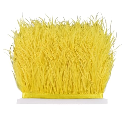 8–10 cm Straußenfederbesatz for Handarbeiten und Kunsthandwerk, Federrockdekoration, Federn, Bandfransen für Bastelarbeiten Hochzeit Party Dekoration(Yellow,10Meters) von ZYFHYU