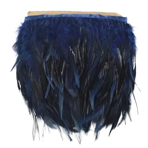 Fasanenfedern, Fransen, Hahnenfedern, Borten for Schal, Kleidung, Band, Nähen, Schmuck, Kunsthandwerk, Dekoration für Bastelarbeiten Hochzeit Party Dekoration(Blue,10 Meters) von ZYFHYU