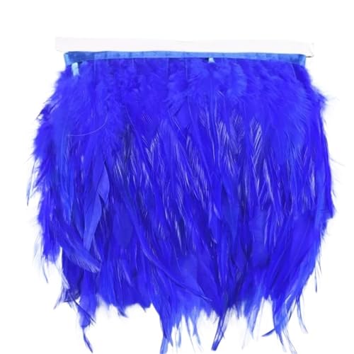Fasanenfedern, Fransen, Hahnenfedern, Borten for Schal, Kleidung, Band, Nähen, Schmuck, Kunsthandwerk, Dekoration für Bastelarbeiten Hochzeit Party Dekoration(Blue1,10 Meters) von ZYFHYU
