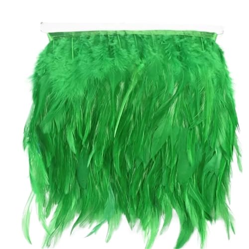 Fasanenfedern, Fransen, Hahnenfedern, Borten for Schal, Kleidung, Band, Nähen, Schmuck, Kunsthandwerk, Dekoration für Bastelarbeiten Hochzeit Party Dekoration(Grass Green,1 Meter) von ZYFHYU
