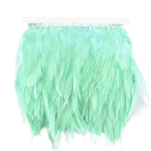 Fasanenfedern, Fransen, Hahnenfedern, Borten for Schal, Kleidung, Band, Nähen, Schmuck, Kunsthandwerk, Dekoration für Bastelarbeiten Hochzeit Party Dekoration(Mint Green,5 Meters) von ZYFHYU