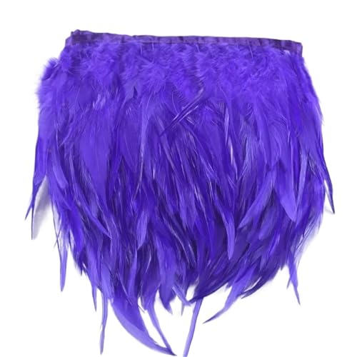 Fasanenfedern, Fransen, Hahnenfedern, Borten for Schal, Kleidung, Band, Nähen, Schmuck, Kunsthandwerk, Dekoration für Bastelarbeiten Hochzeit Party Dekoration(Purple,10 Meters) von ZYFHYU