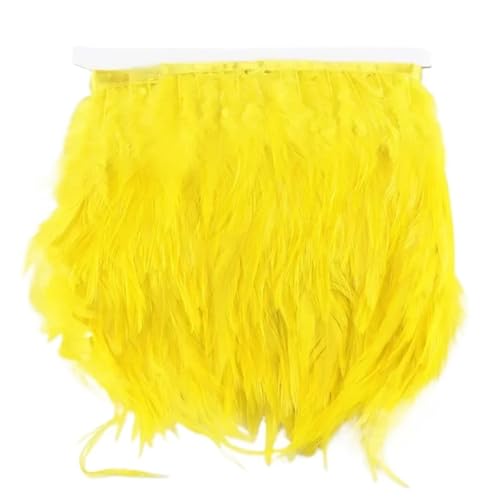 Fasanenfedern, Fransen, Hahnenfedern, Borten for Schal, Kleidung, Band, Nähen, Schmuck, Kunsthandwerk, Dekoration für Bastelarbeiten Hochzeit Party Dekoration(Yellow,5 Meters) von ZYFHYU