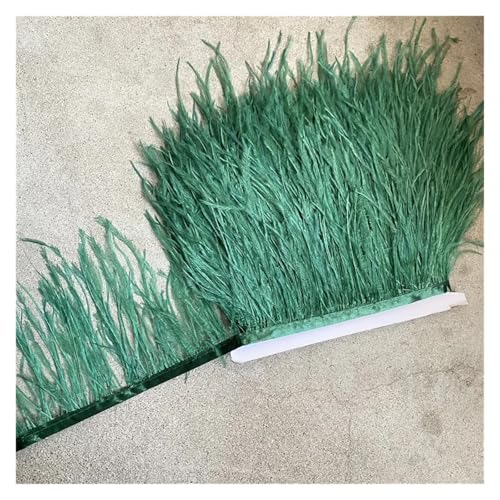 Straußenfederbesatz, Fransenfederband, 10–15 cm breit, Nähen, Basteln, Kostüme, Dekoration für Bastelarbeiten Hochzeit Party Dekoration(Dark Gray,2 Yards) von ZYFHYU
