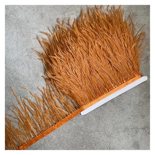 Straußenfederbesatz, Fransenfederband, 10–15 cm breit, Nähen, Basteln, Kostüme, Dekoration für Bastelarbeiten Hochzeit Party Dekoration(GRAY2,2 Yards) von ZYFHYU