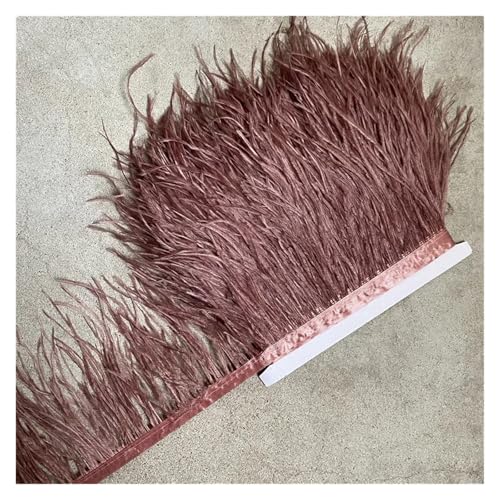 Straußenfederbesatz, Fransenfederband, 10–15 cm breit, Nähen, Basteln, Kostüme, Dekoration für Bastelarbeiten Hochzeit Party Dekoration(Golden,2 Yards) von ZYFHYU