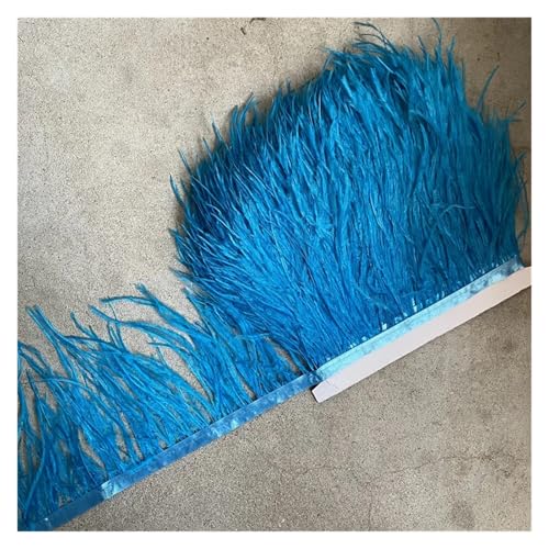 Straußenfederbesatz, Fransenfederband, 10–15 cm breit, Nähen, Basteln, Kostüme, Dekoration für Bastelarbeiten Hochzeit Party Dekoration(Lake Blue,10 Yards) von ZYFHYU
