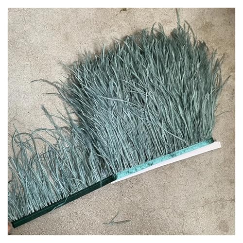 Straußenfederbesatz, Fransenfederband, 10–15 cm breit, Nähen, Basteln, Kostüme, Dekoration für Bastelarbeiten Hochzeit Party Dekoration(Light Grey,2 Yards) von ZYFHYU
