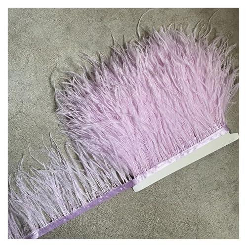 Straußenfederbesatz, Fransenfederband, 10–15 cm breit, Nähen, Basteln, Kostüme, Dekoration für Bastelarbeiten Hochzeit Party Dekoration(Light Pink,2 Yards) von ZYFHYU