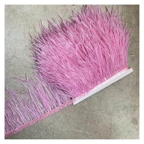 Straußenfederbesatz, Fransenfederband, 10–15 cm breit, Nähen, Basteln, Kostüme, Dekoration für Bastelarbeiten Hochzeit Party Dekoration(Light Purple,10 Yards) von ZYFHYU