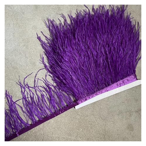 Straußenfederbesatz, Fransenfederband, 10–15 cm breit, Nähen, Basteln, Kostüme, Dekoration für Bastelarbeiten Hochzeit Party Dekoration(Purple,10 Yards) von ZYFHYU