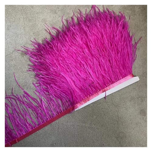 Straußenfederbesatz, Fransenfederband, 10–15 cm breit, Nähen, Basteln, Kostüme, Dekoration für Bastelarbeiten Hochzeit Party Dekoration(Rose,5 Yards) von ZYFHYU