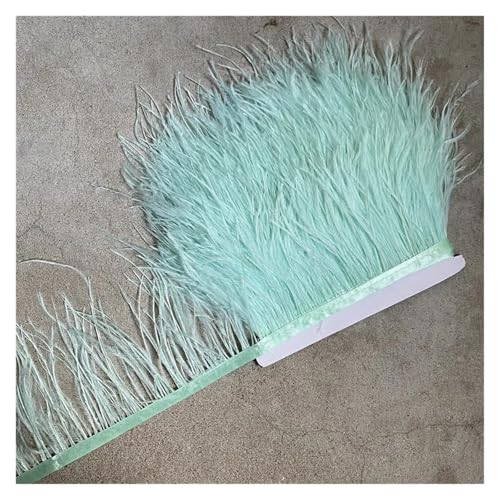 Straußenfederbesatz, Fransenfederband, 10–15 cm breit, Nähen, Basteln, Kostüme, Dekoration für Bastelarbeiten Hochzeit Party Dekoration(Silver,2 Yards) von ZYFHYU