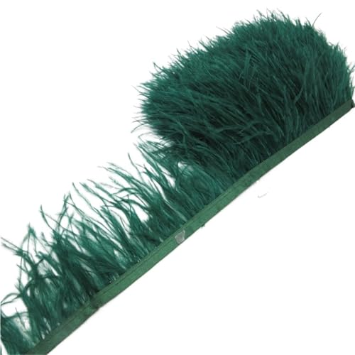 Straußenfederbesatz, Fransenfederband, 7,6–10,2 cm, 8–10 Breite, Nähen, Basteln, Kostüme, Dekoration für Bastelarbeiten Hochzeit Party Dekoration(Dark Green,10 Yards) von ZYFHYU