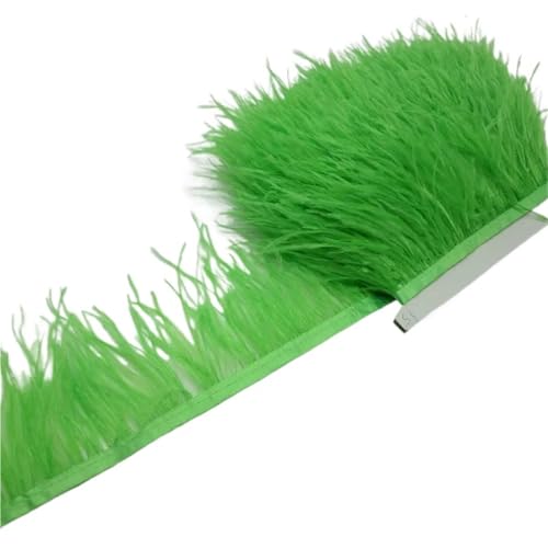 Straußenfederbesatz, Fransenfederband, 7,6–10,2 cm, 8–10 Breite, Nähen, Basteln, Kostüme, Dekoration für Bastelarbeiten Hochzeit Party Dekoration(Green2,10 Yards) von ZYFHYU