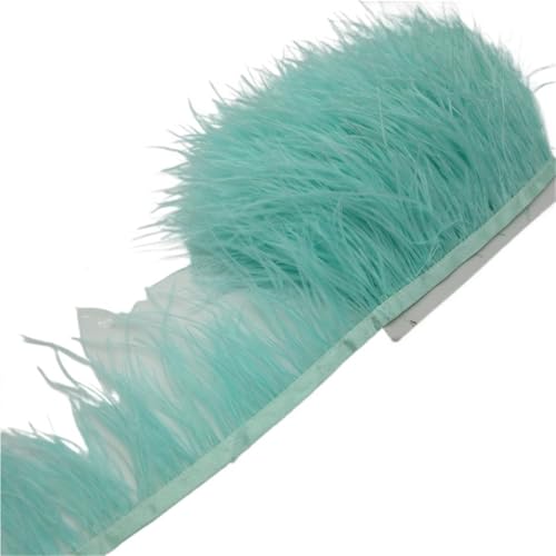 Straußenfederbesatz, Fransenfederband, 7,6–10,2 cm, 8–10 Breite, Nähen, Basteln, Kostüme, Dekoration für Bastelarbeiten Hochzeit Party Dekoration(Mint Green,5 Yards) von ZYFHYU