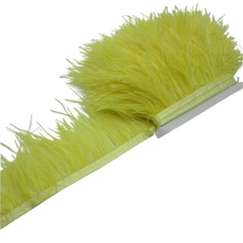 Straußenfederbesatz, Fransenfederband, 7,6–10,2 cm, 8–10 Breite, Nähen, Basteln, Kostüme, Dekoration für Bastelarbeiten Hochzeit Party Dekoration(Yellow,5 Yards) von ZYFHYU