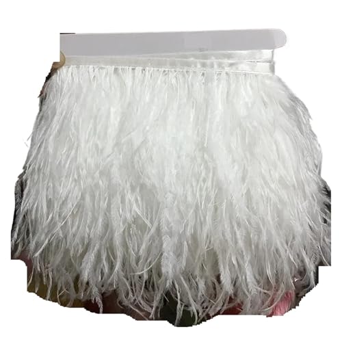 Straußenfedern-Besatz, 13–18 cm, 12,7–17,8 , Federfahnenband for DIY-Hochzeitskleid, Dekoration, Bastelzubehör für Bastelarbeiten Hochzeit Party Dekoration(1,2 Meters) von ZYFHYU