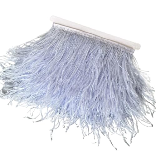 Straußenfedern-Besatz, 13–18 cm, 12,7–17,8 , Federfahnenband for DIY-Hochzeitskleid, Dekoration, Bastelzubehör für Bastelarbeiten Hochzeit Party Dekoration(19,10 Meters) von ZYFHYU