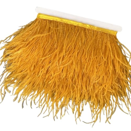 Straußenfedern-Besatz, 13–18 cm, 12,7–17,8 , Federfahnenband for DIY-Hochzeitskleid, Dekoration, Bastelzubehör für Bastelarbeiten Hochzeit Party Dekoration(21,10 Meters) von ZYFHYU
