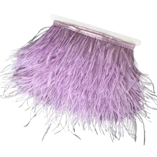 Straußenfedern-Besatz, 13–18 cm, 12,7–17,8 , Federfahnenband for DIY-Hochzeitskleid, Dekoration, Bastelzubehör für Bastelarbeiten Hochzeit Party Dekoration(22,10 Meters) von ZYFHYU