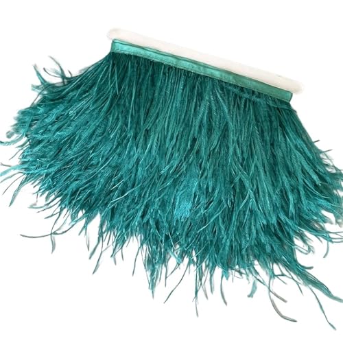 Straußenfedern-Besatz, 13–18 cm, 12,7–17,8 , Federfahnenband for DIY-Hochzeitskleid, Dekoration, Bastelzubehör für Bastelarbeiten Hochzeit Party Dekoration(4,6 Meters) von ZYFHYU