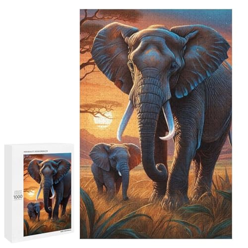 African Elephant 1000 Teile Puzzles Für Erwachsene Und Kinder Ab 12 Jahren 1000 PCS von ZYGAOKDD