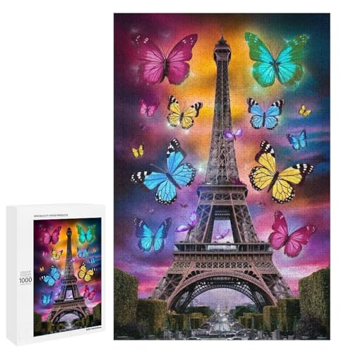 Butterfly - Eiffel Tower 1000 Teile Puzzles Für Erwachsene Und Kinder Ab 12 Jahren 1000 PCS von ZYGAOKDD