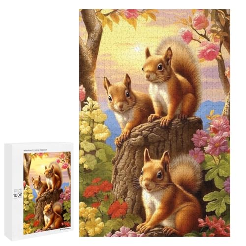 Cute Squirrel 1000 Teile Puzzles Für Erwachsene Und Kinder Ab 12 Jahren 1000 PCS von ZYGAOKDD