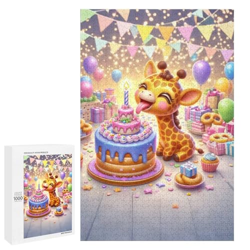 Giraffe's Birthday 1000 Teile Puzzles Für Erwachsene Und Kinder Ab 12 Jahren 1000 PCS von ZYGAOKDD