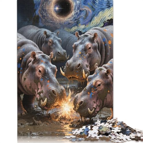 Hippopotamus Puzzles 1000 Stück Für Erwachsene Puzzles Für Erwachsene 1000 Stück Puzzle Lernspiele Heimdekoration Puzzle 1000pcs (75x50cm) von ZYGAOKDD