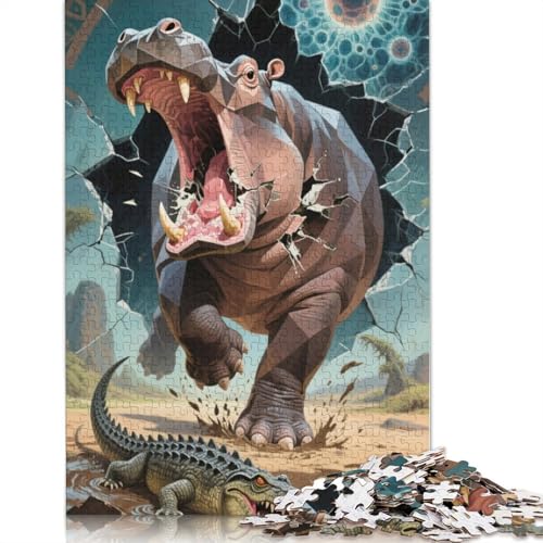 Hippopotamus Puzzlespiele Für Erwachsene 1000 Jigsaws 1000 Teile Puzzles Für Erwachsene Geschenke 1000pcs (75x50cm) von ZYGAOKDD